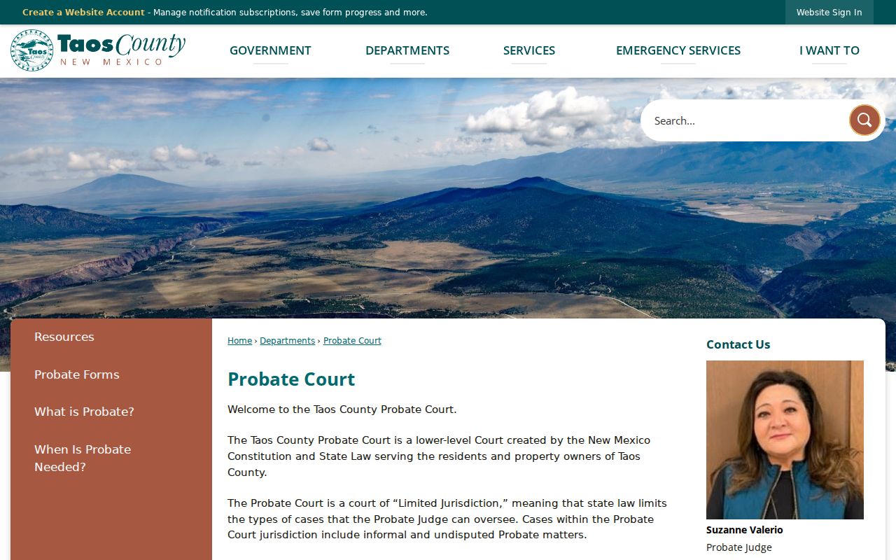 Taos County civil docket Taos County Probate Court official page