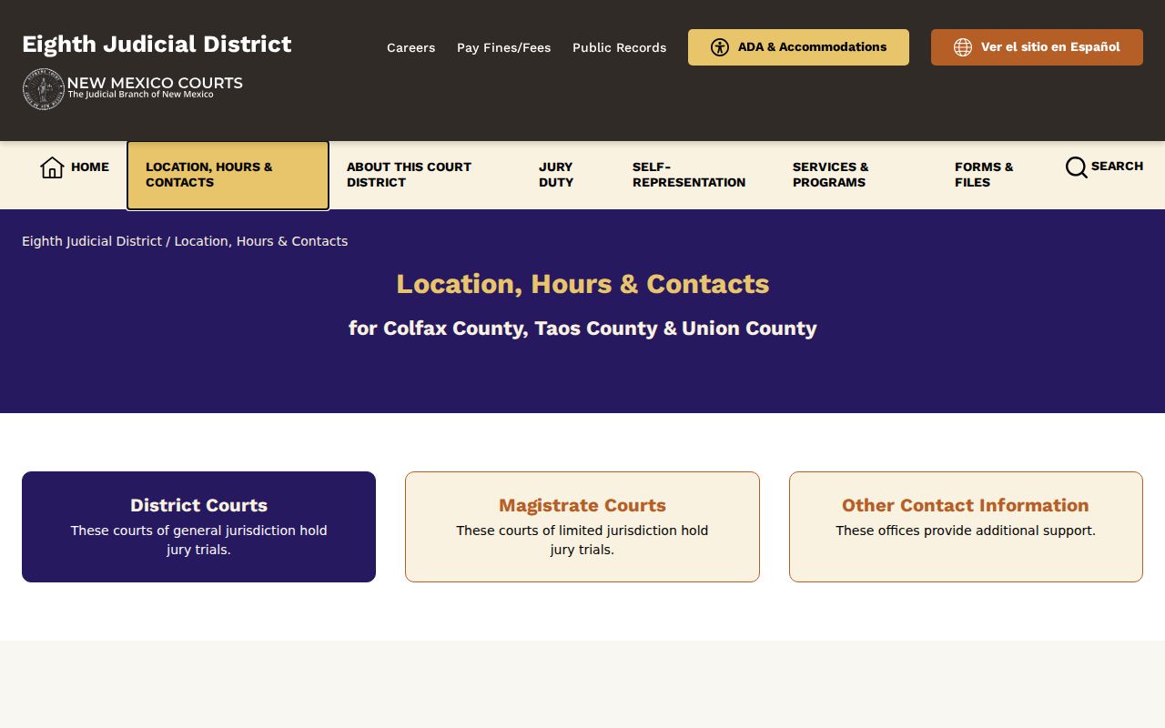 Taos County court docket courthouse contacts
