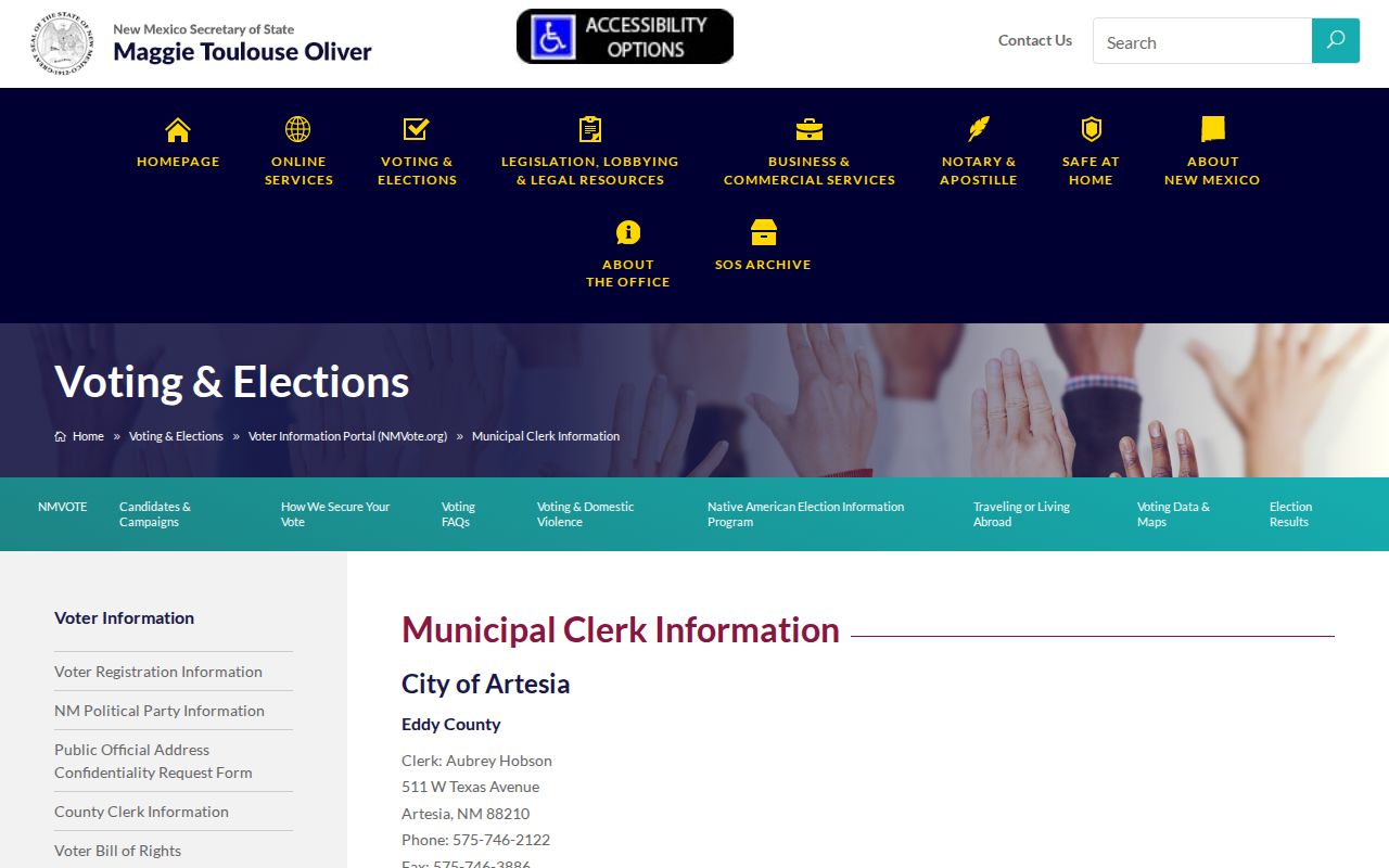 Questa court docket source showing Village municipal clerk information
